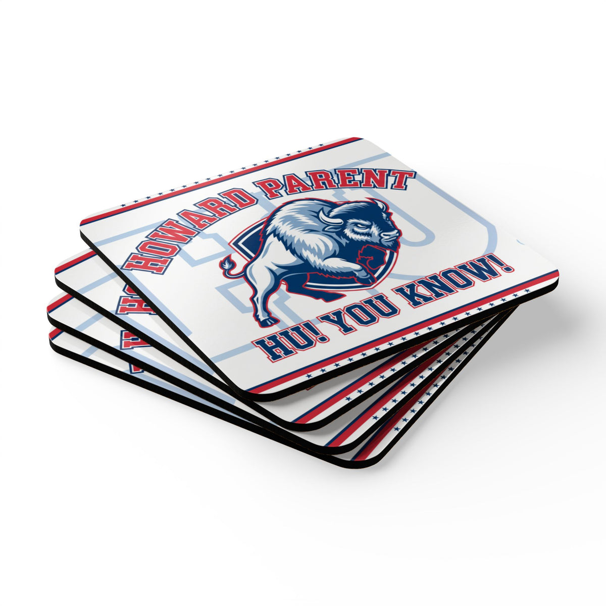 Howard University Coaster Set 5 – HU Pride Campus & Bison Design