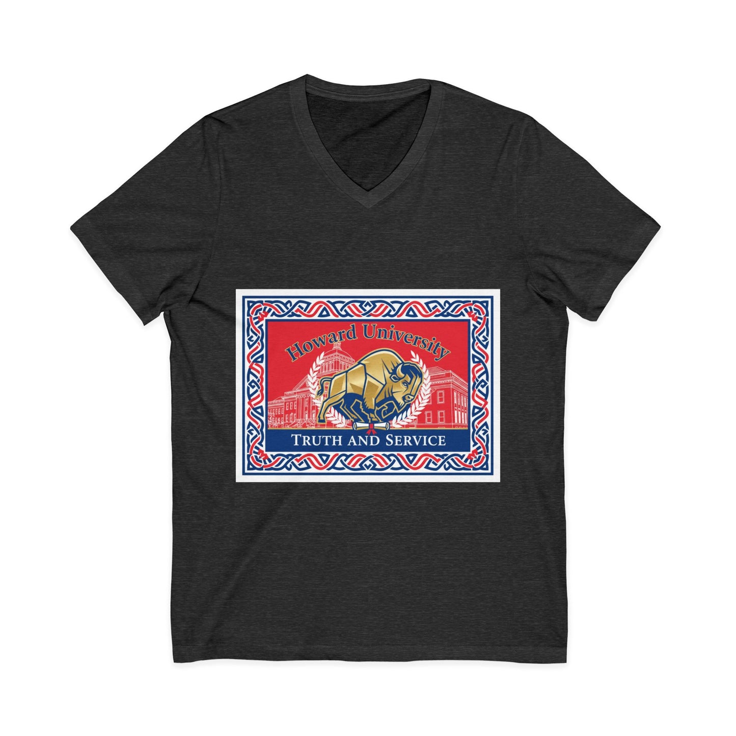 Howard University/ Truth and Service Unisex V-Neck T-Shirt