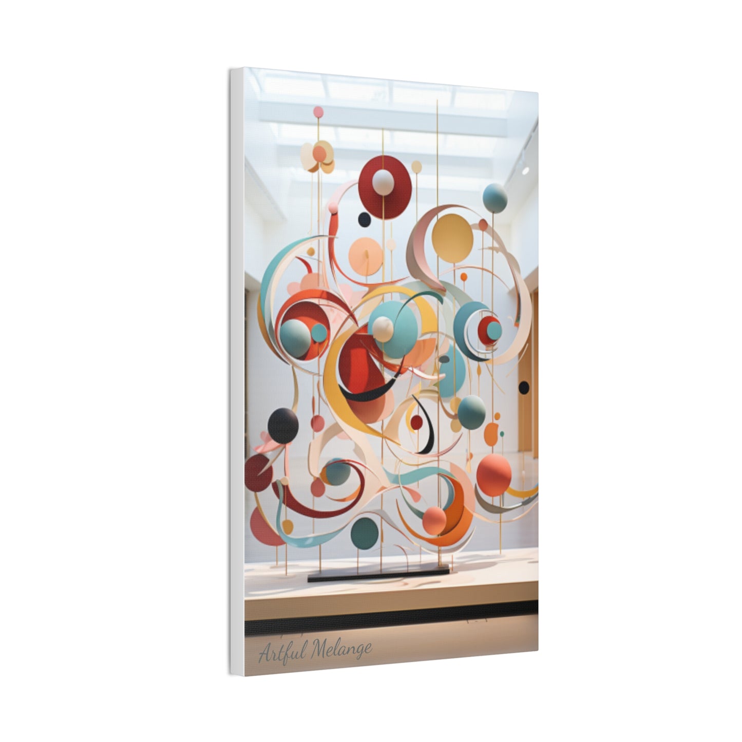 Harmony in Cyan and Peach- Graphic Print