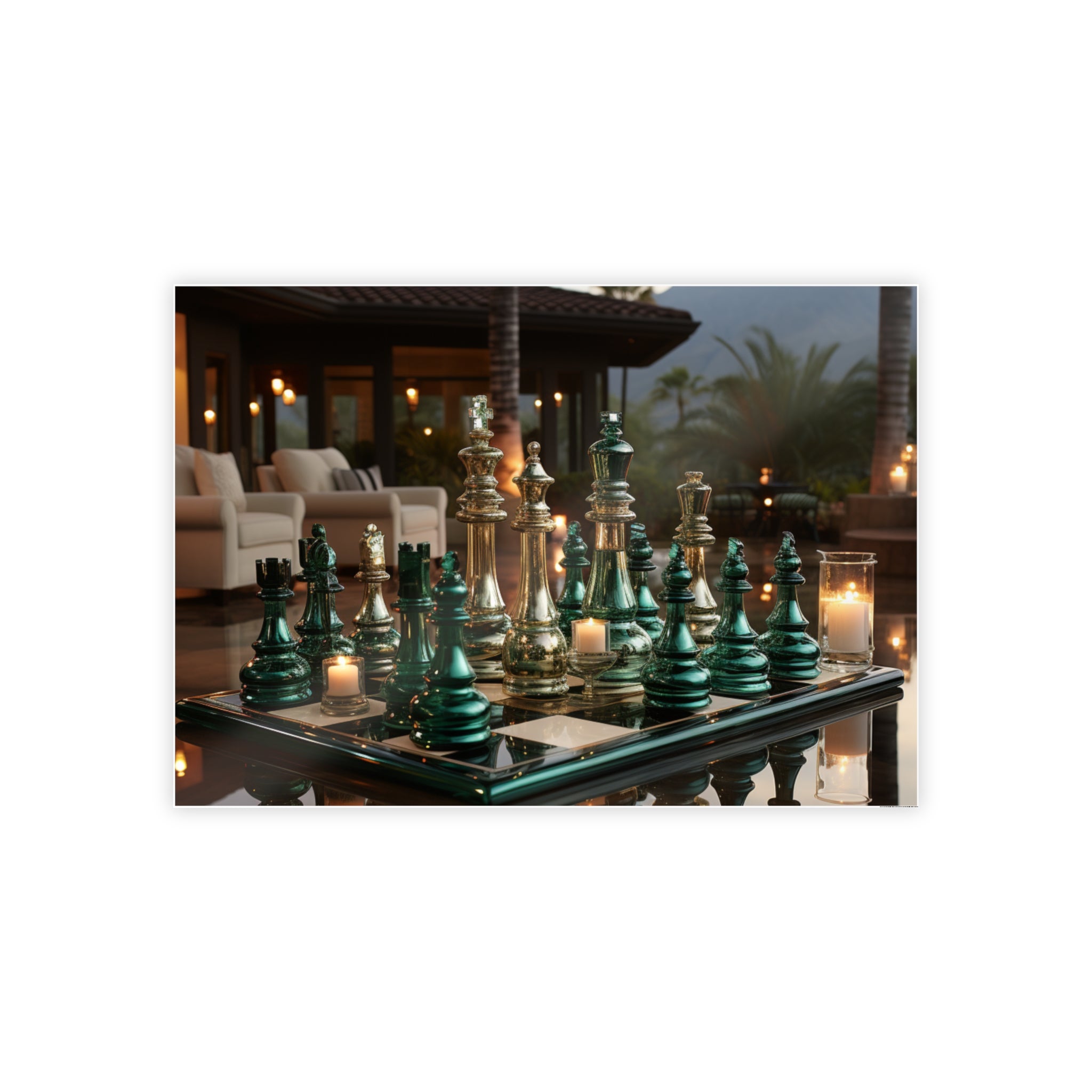 Chess Set Poster Grandmaster Majesty- Chess Set Poster Print Series – Artful Melange
