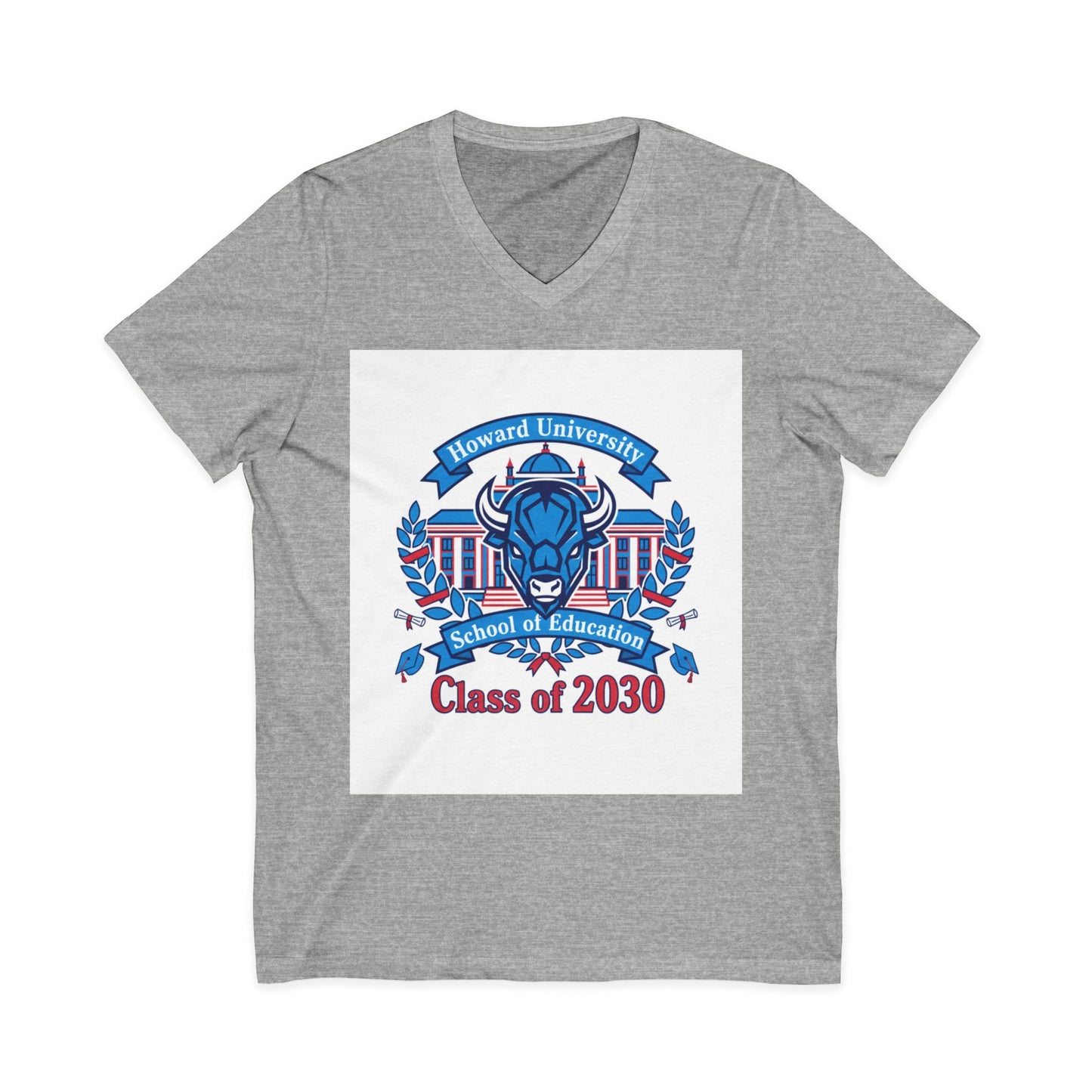 Howard University Class of 2030 Unisex V-Neck T-Shirt | The Mecca Incoming Class Tee