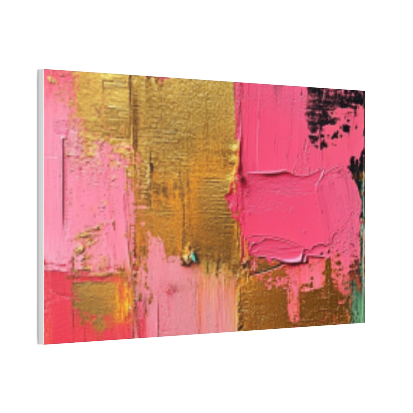 Acrylic Abstract Canvas Print - Homage to the Divine Nine/Pink Green Black and Gold 3