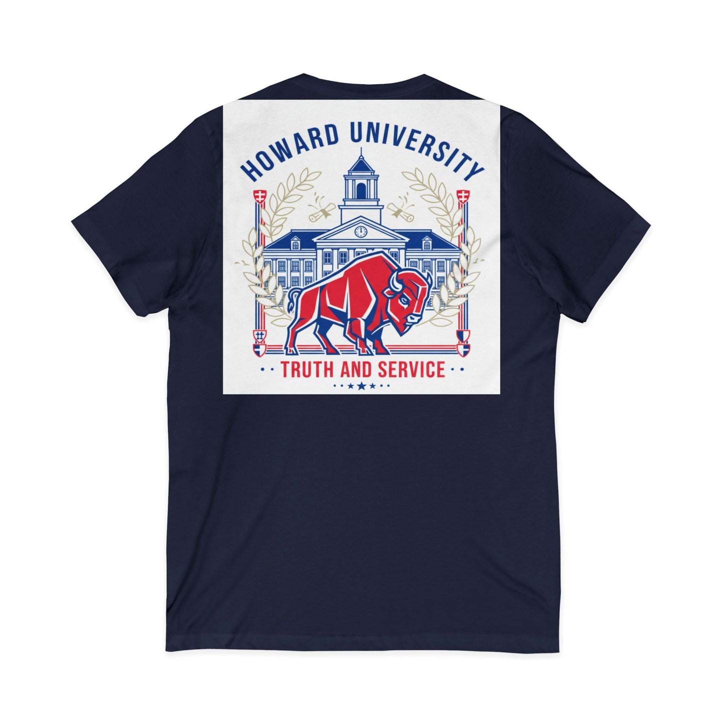 Howard University/ Truth and Service Unisex V-Neck T-Shirt 4