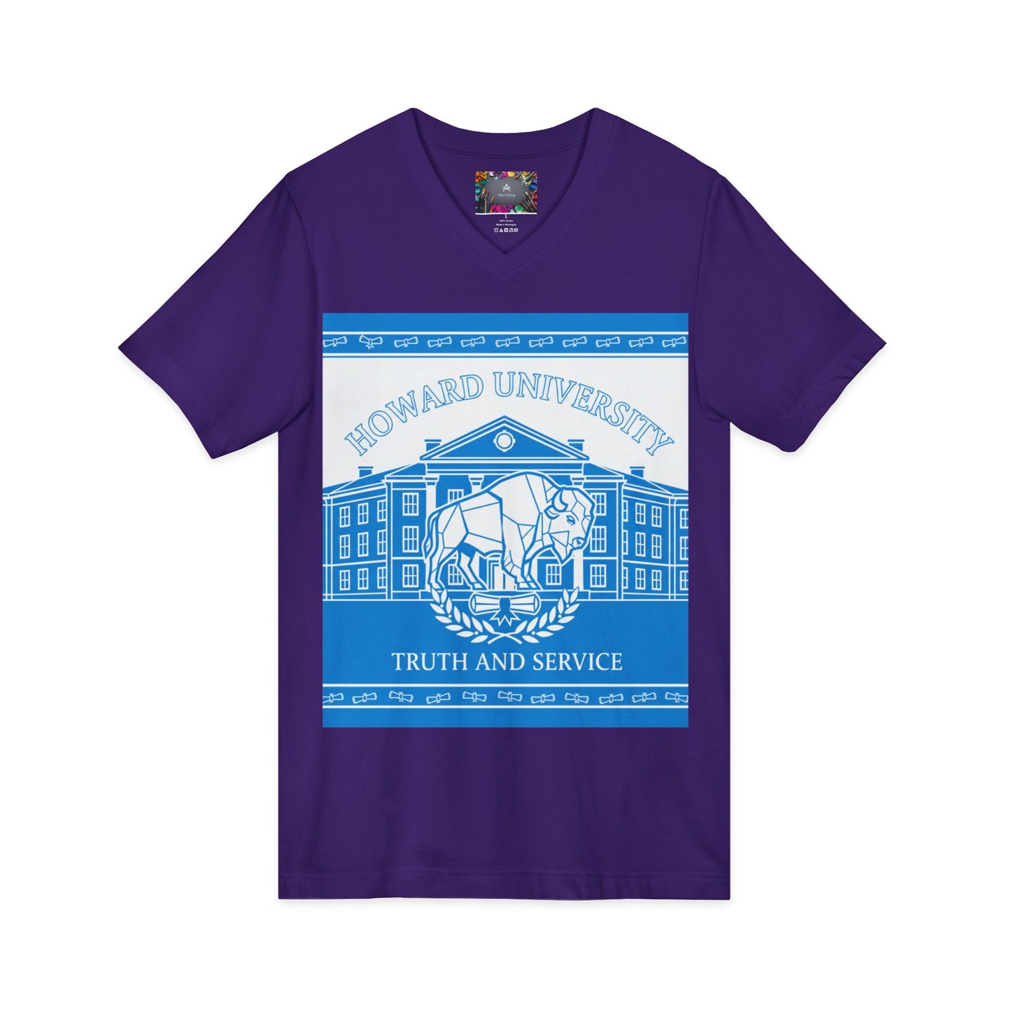 Howard University/ Truth and Service Unisex V-Neck T-Shirt