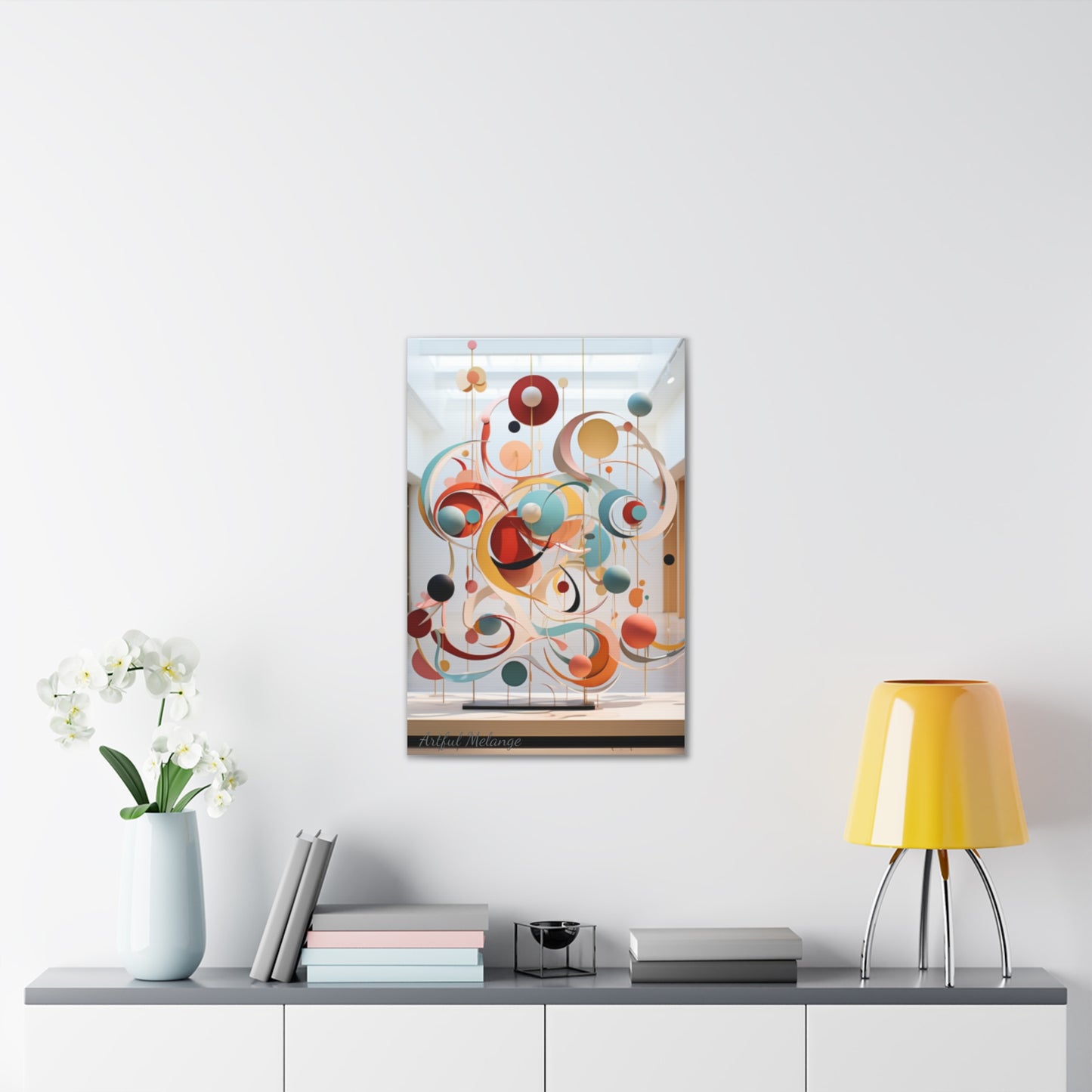 Harmony in Cyan and Peach- Graphic Print