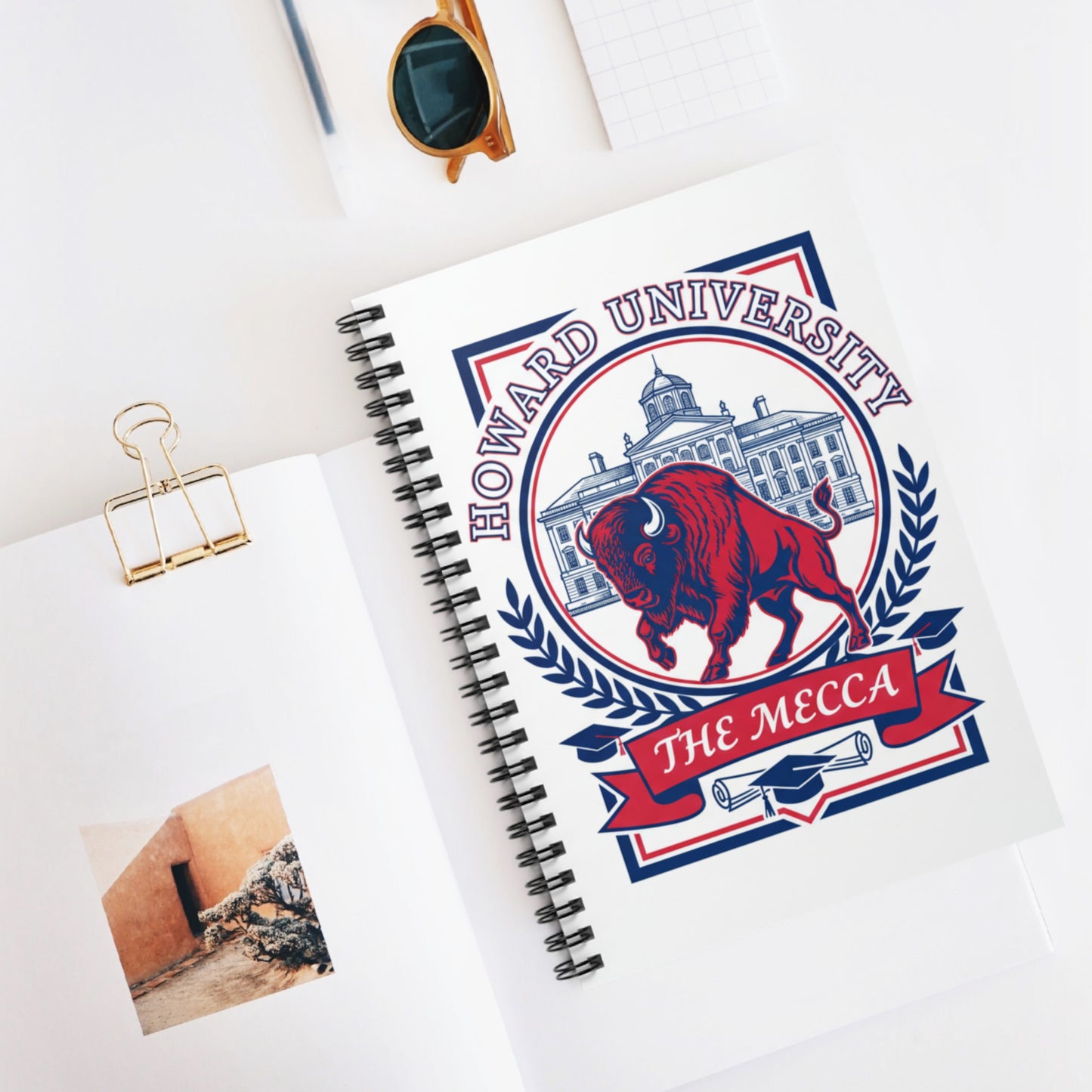 Howard University Legacy Journal – Wirebound Lined Notebook Celebrating Black Excellence, HBCU Pride & Academic Achievement/Write with Purpose. Lead with Legacy