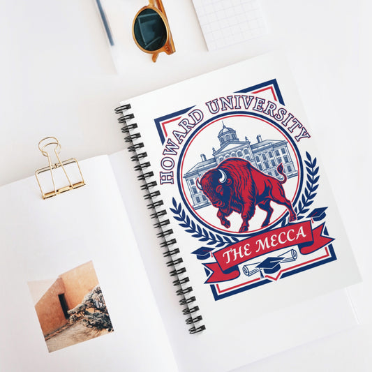 Howard University Legacy Journal – Wirebound Lined Notebook Celebrating Black Excellence, HBCU Pride & Academic Achievement/Write with Purpose. Lead with Legacy