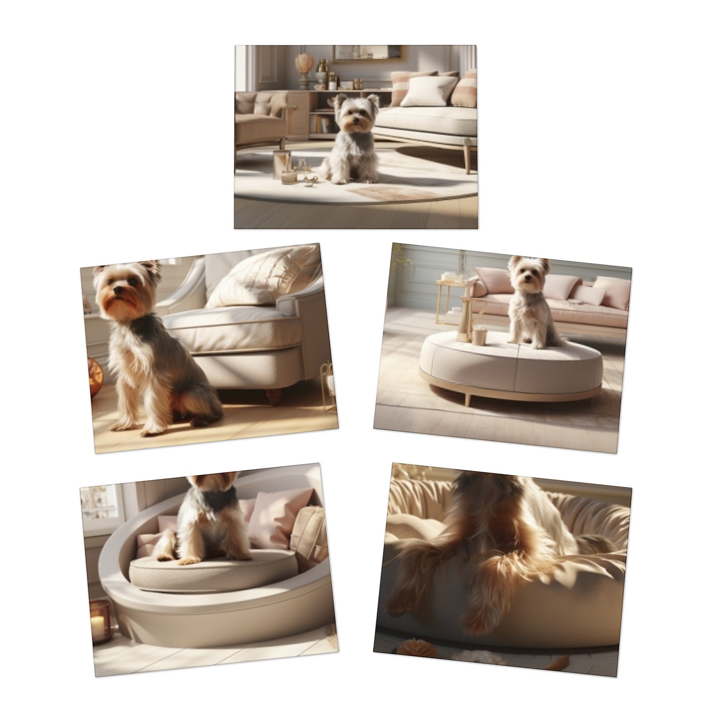 Regal Respite: A Yorkshire Terrier Reigns Supreme (5-Pack)