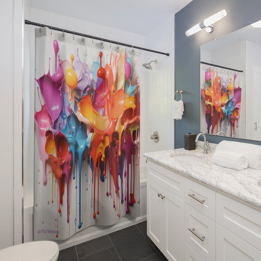 Canvas Cascade: Abstract Acrylic Art Shower Curtain Collection 263