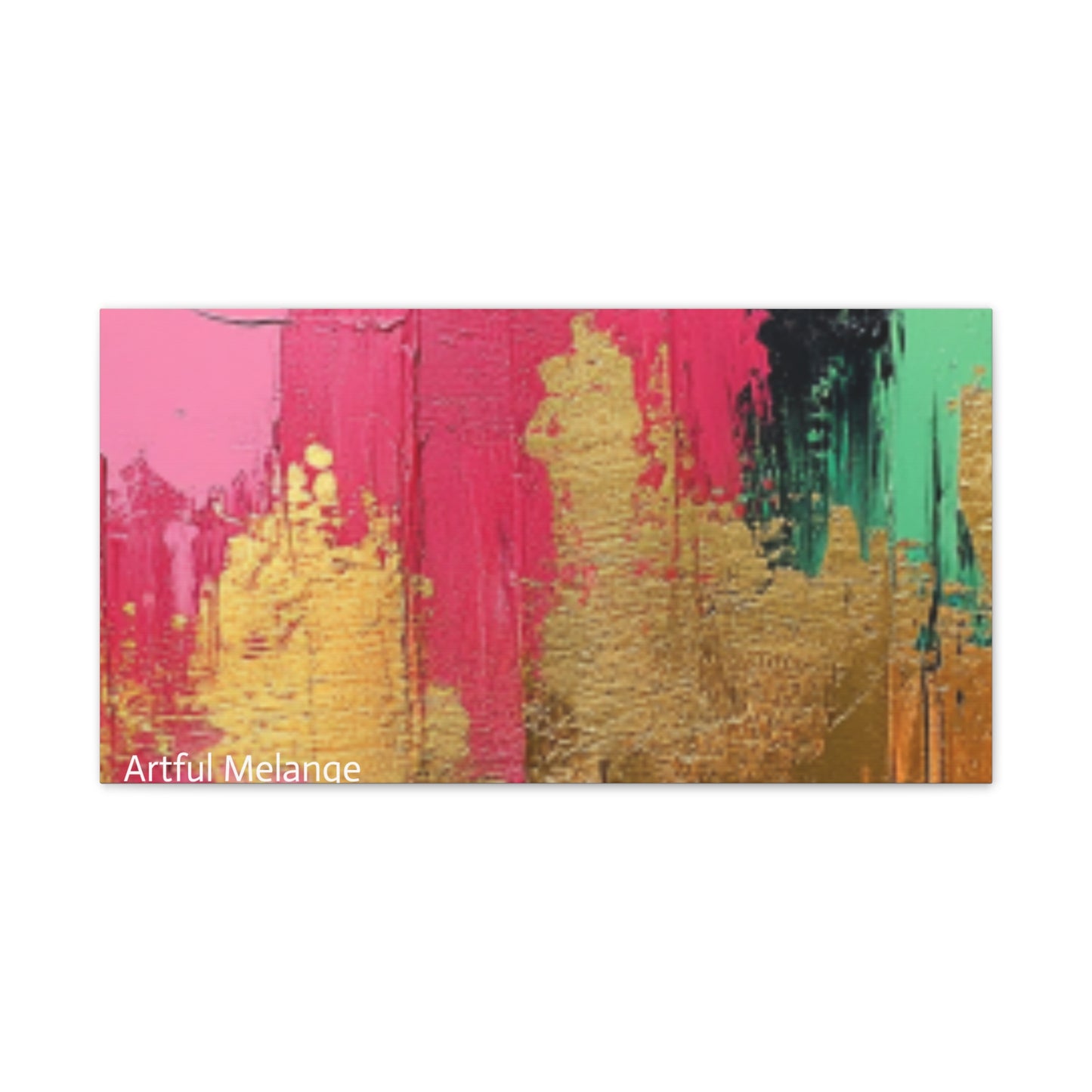 Acrylic Abstract Canvas Print - Homage to the Divine Nine/Pink Green Black and Gold 1