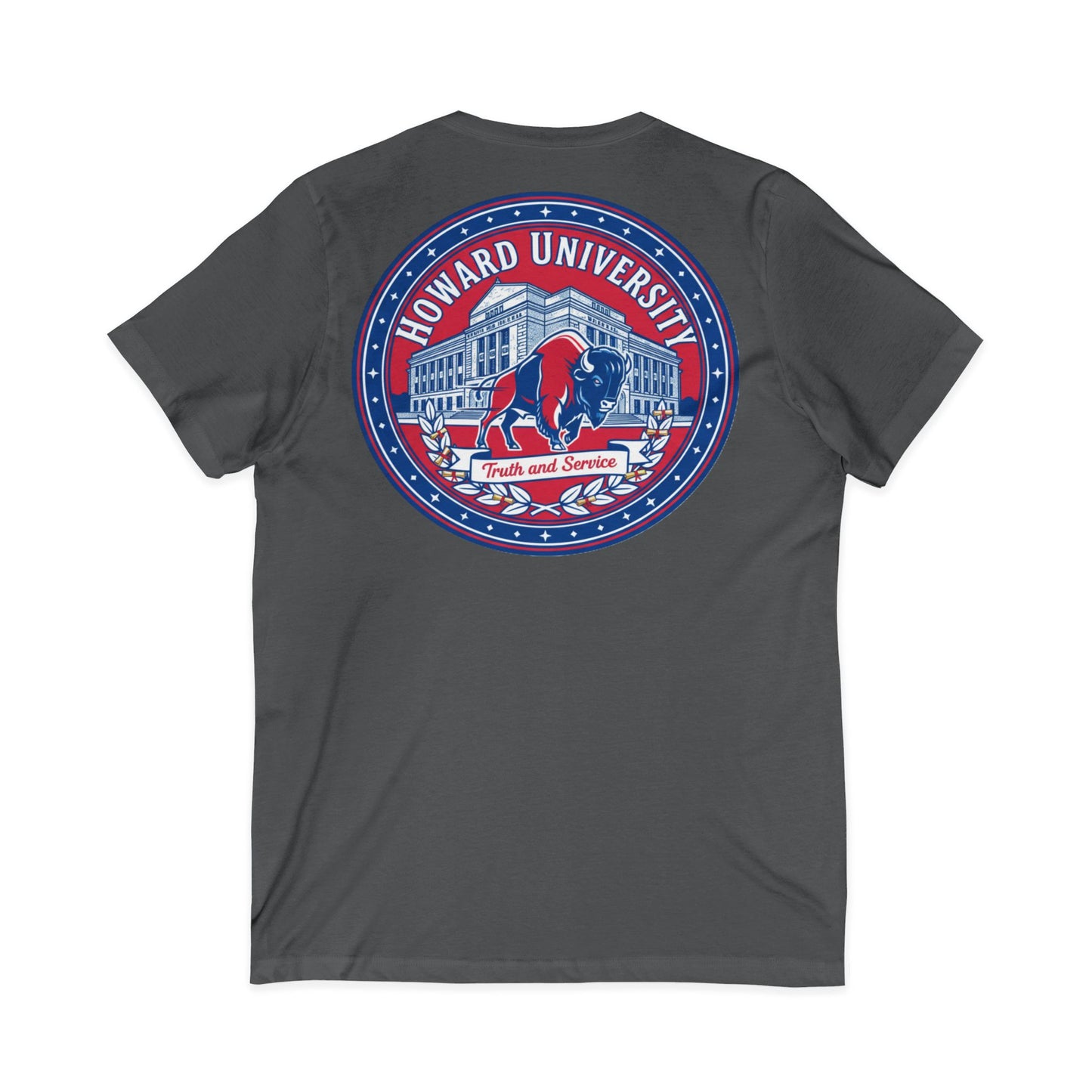 Howard University/ Truth and Service Unisex V-Neck T-Shirt 3
