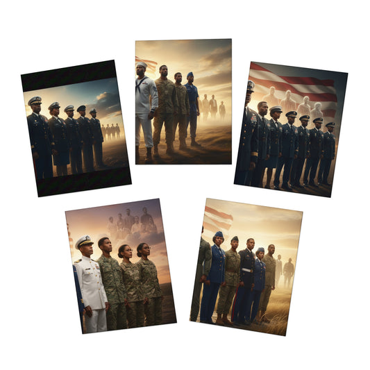 Honoring Black Military Service – Memorial Day Greeting Card Set 2/Multi-Design Greeting Cards (5-Pack)