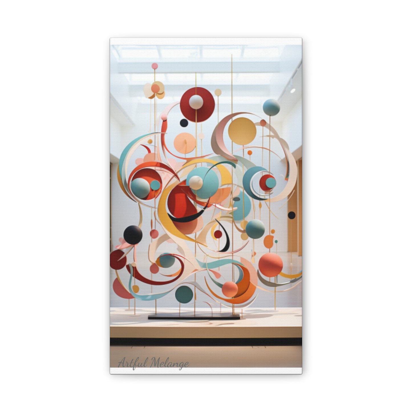 Harmony in Cyan and Peach- Graphic Print