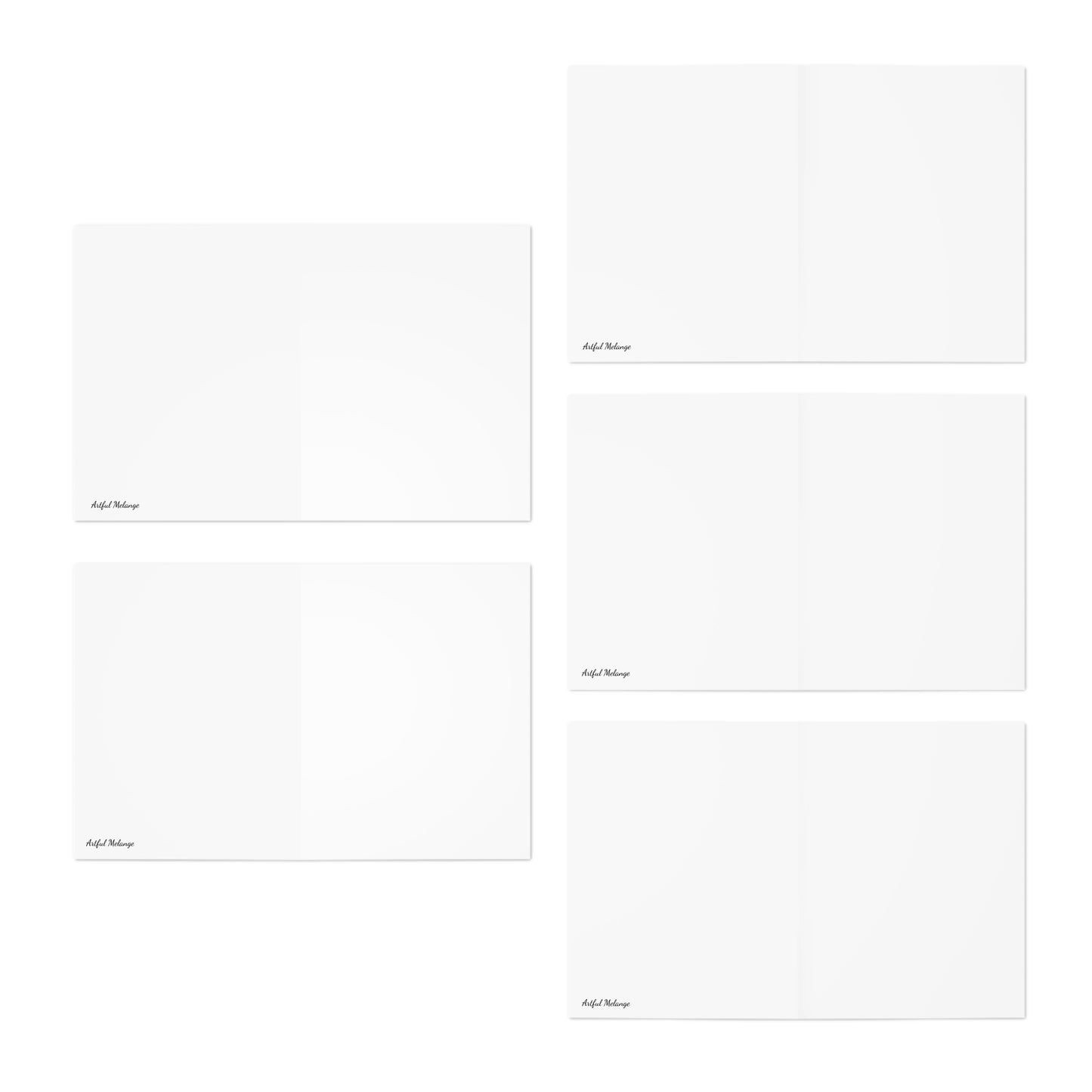 Elegance in Ink: Gold & Black Abstract Art Note Card Set(5-Pack)
