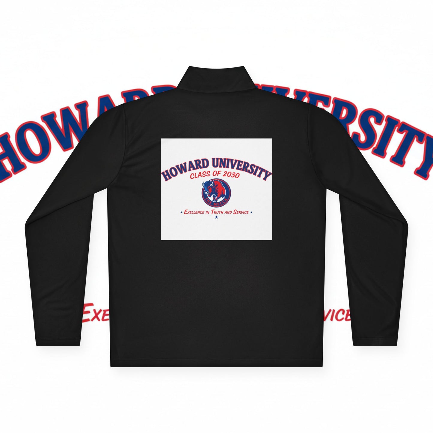 Howard University Legacy Unisex 1/4 Zip Pullover – Classic Solid Color HBCU Pride Collection/ Truth and Service