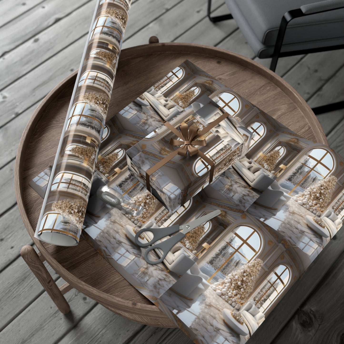 Elegant Gold and White Holiday Wrapping Paper Collection – Elevate Your Gifts with Sophisticated Style