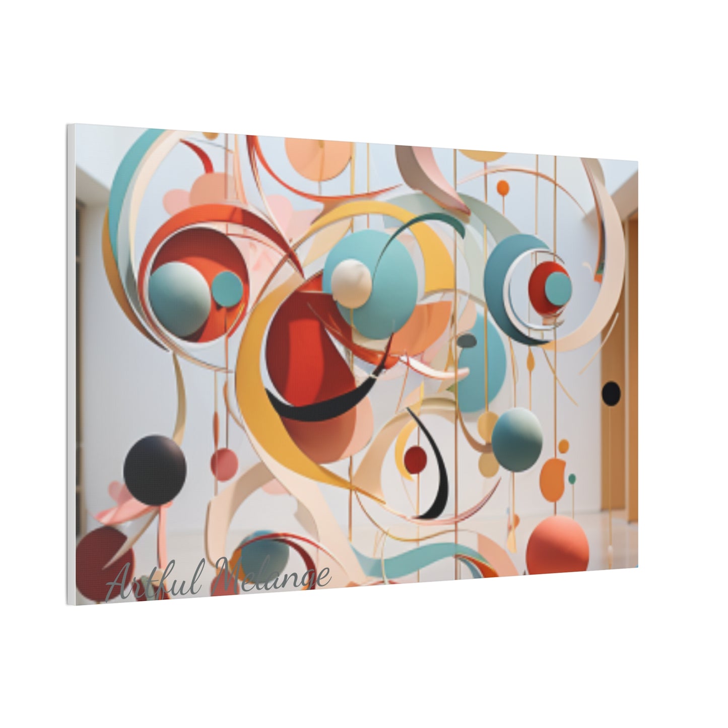 Harmony in Cyan and Peach- Graphic Print