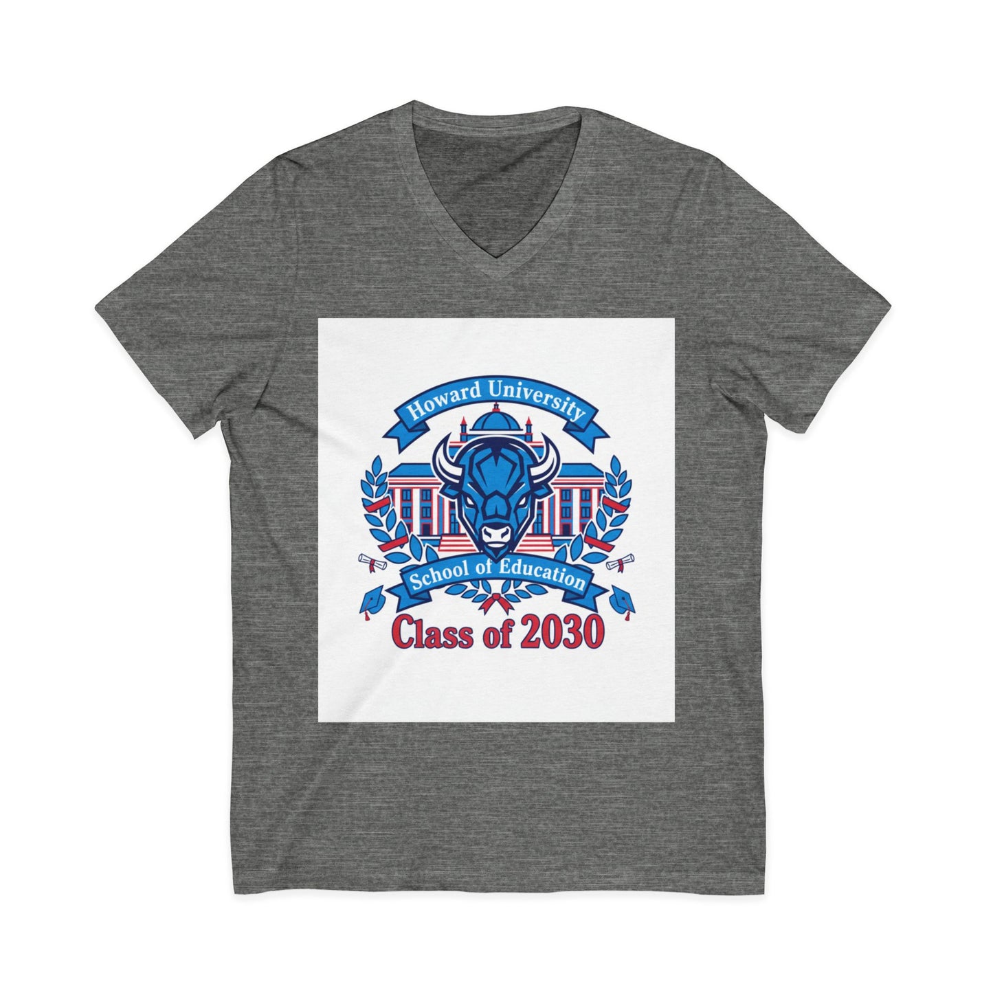 Howard University Class of 2030 Unisex V-Neck T-Shirt | The Mecca Incoming Class Tee