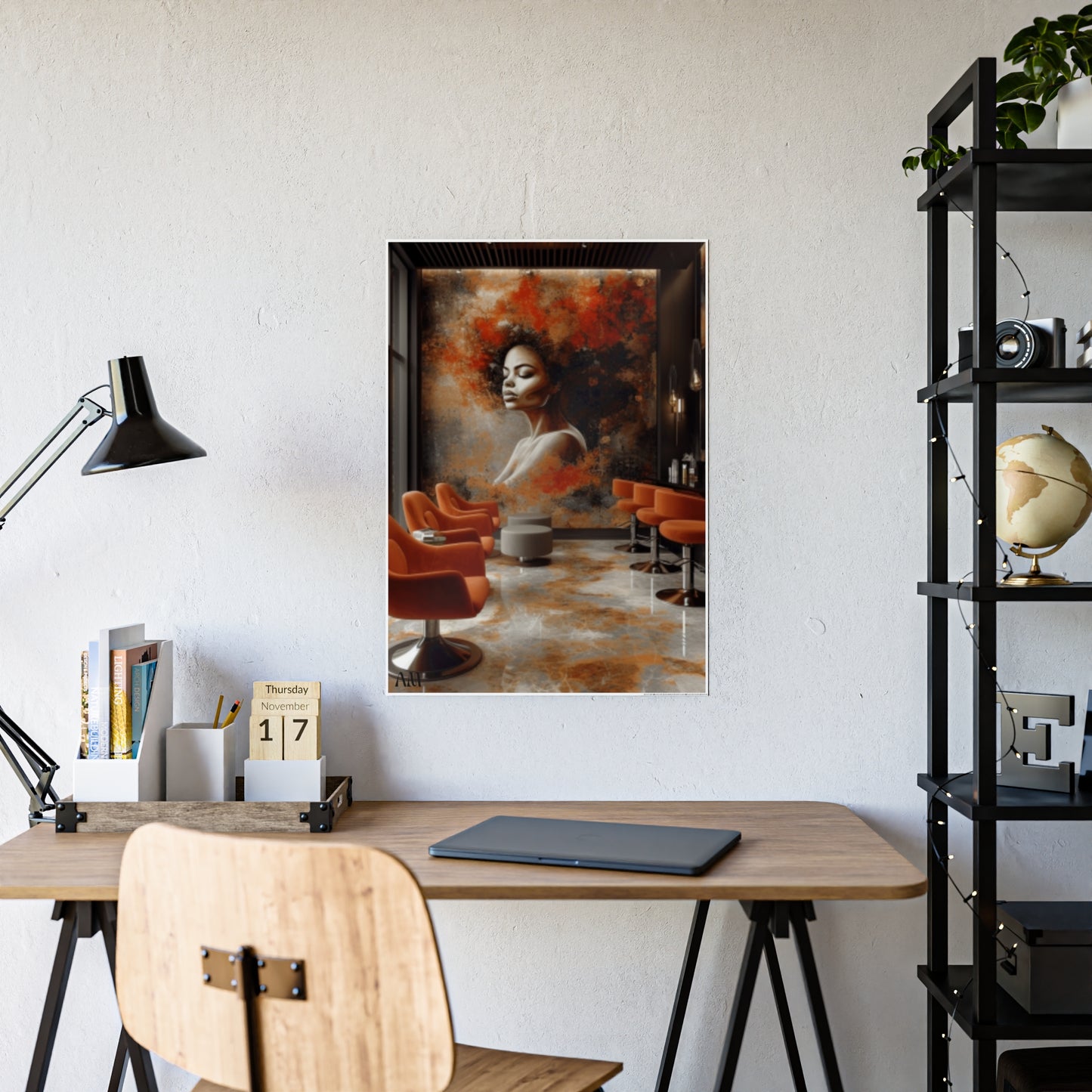 Black Hair Salon Interiors: Poster Prints Celebrating Style