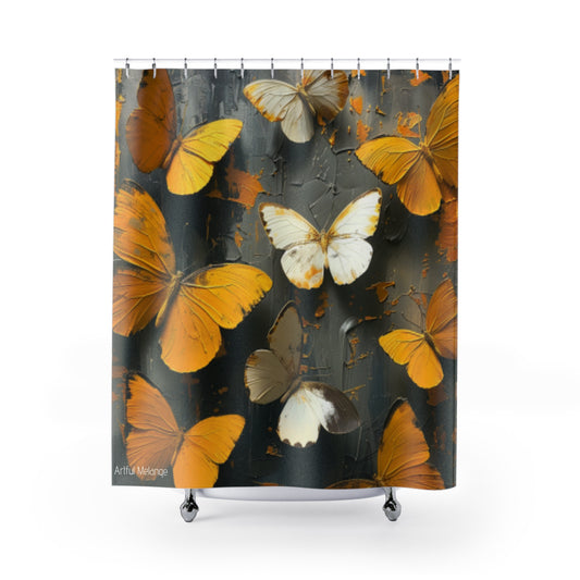 Fluttering Splendor Butterfly Shower Curtains