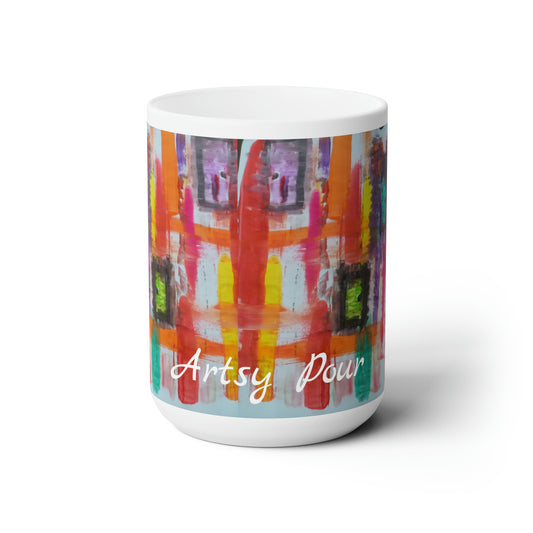 Artsy Pour Ceramic Mug 15oz