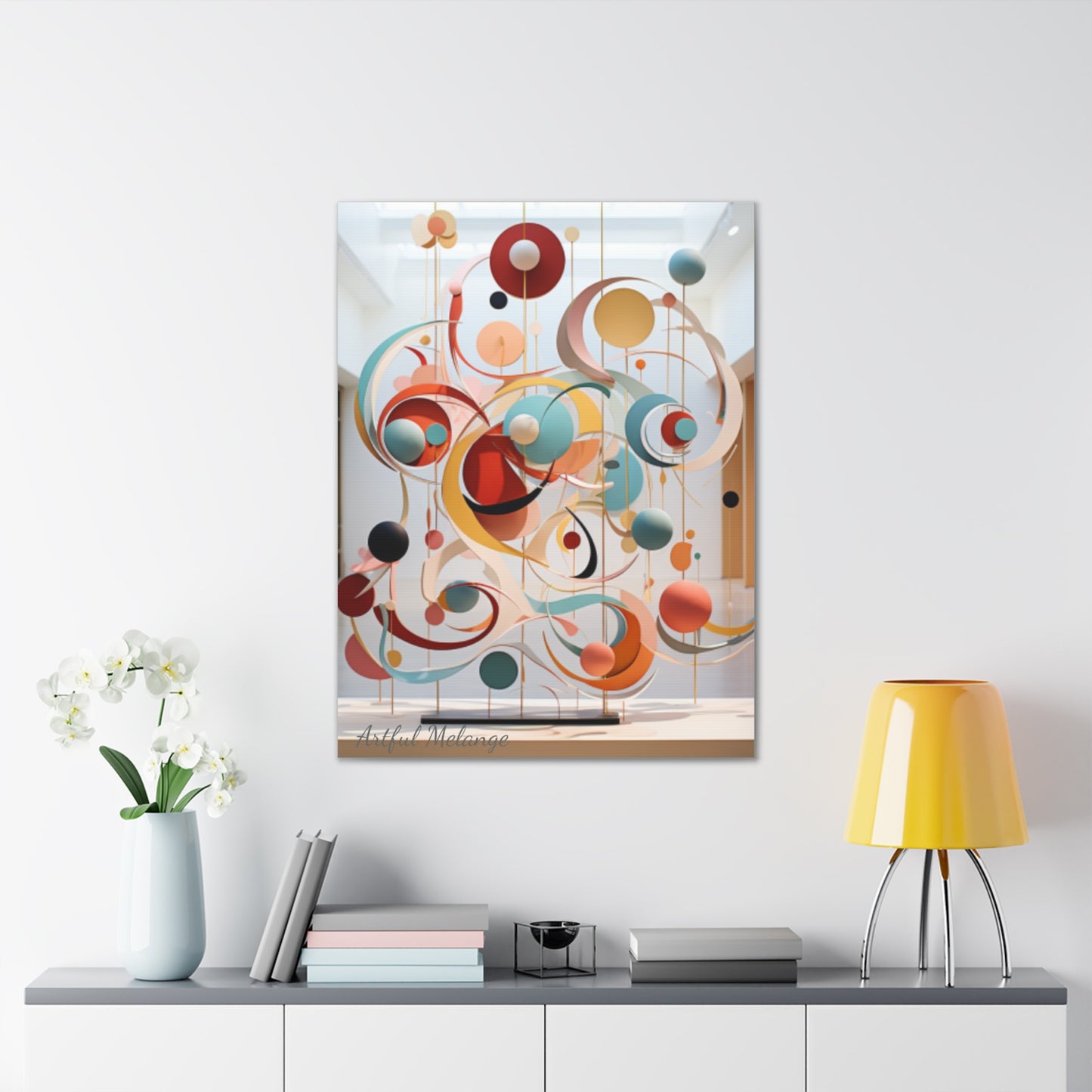 Harmony in Cyan and Peach- Graphic Print