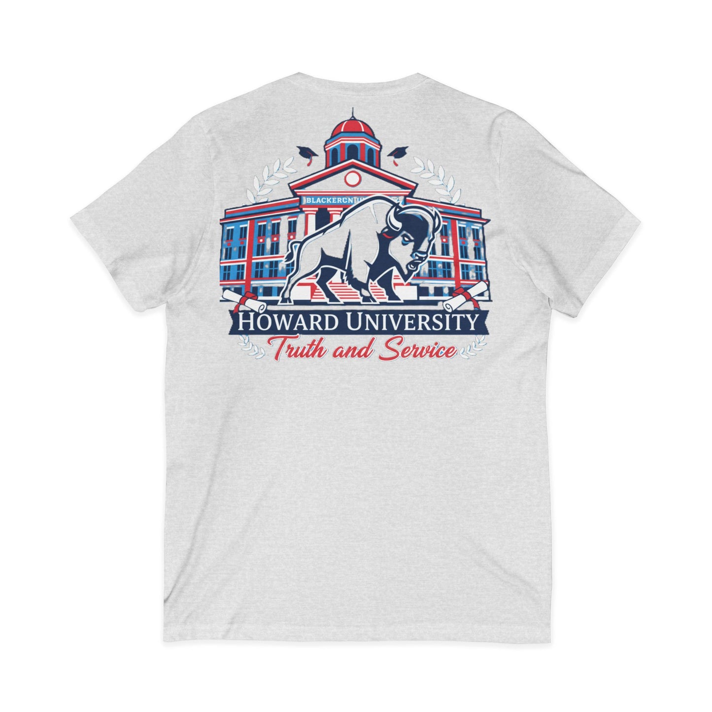 Howard University/ Truth and Service Unisex V-Neck T-Shirt 8