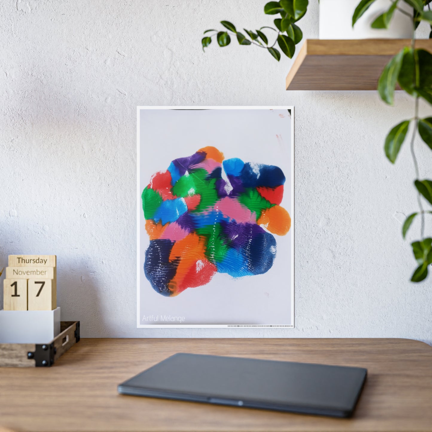Gleaming Acrylic Abstract Poster: A Spectrum of Colorful Elegance
