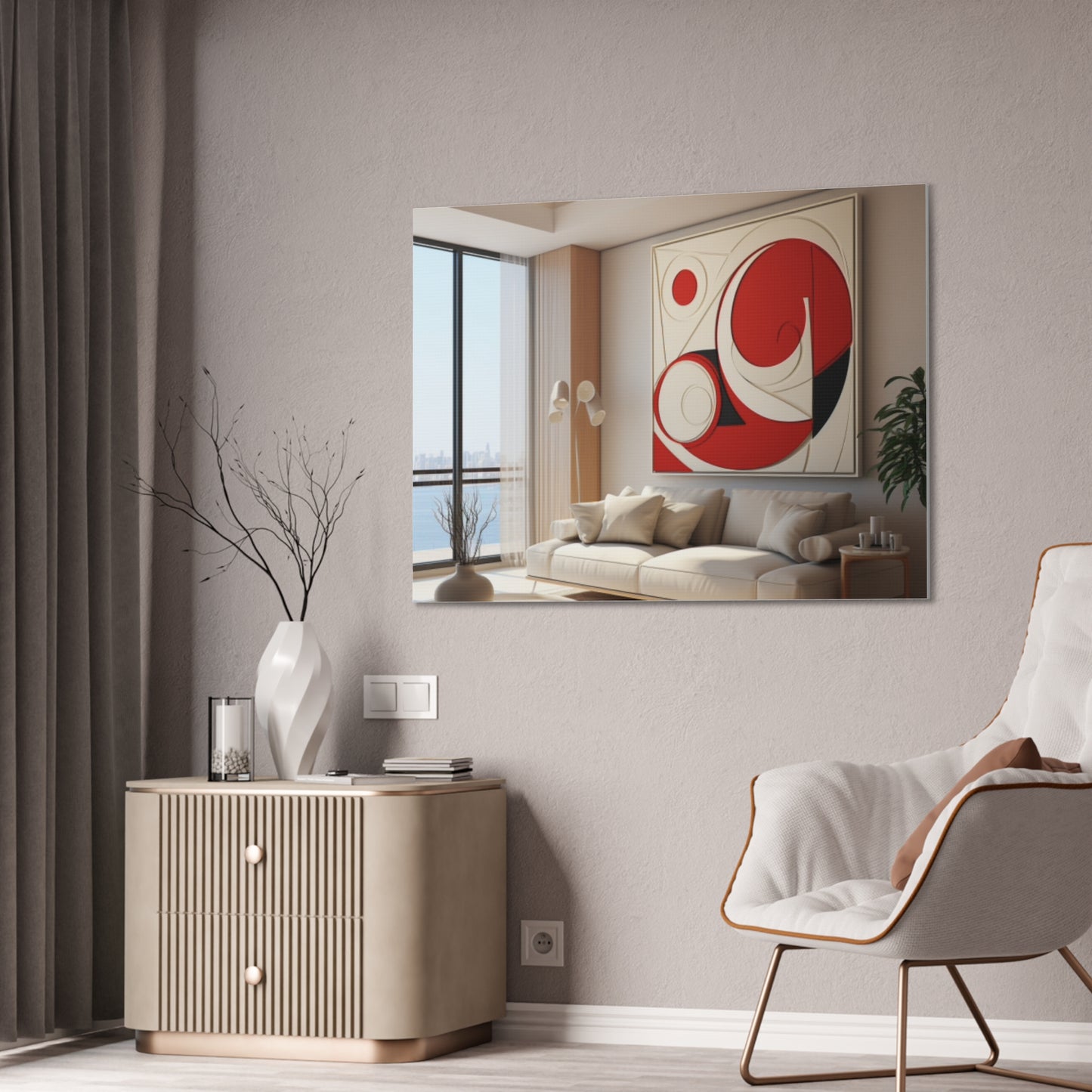 Crimson Elegance: A Symphony of Sophistication Canvas Print