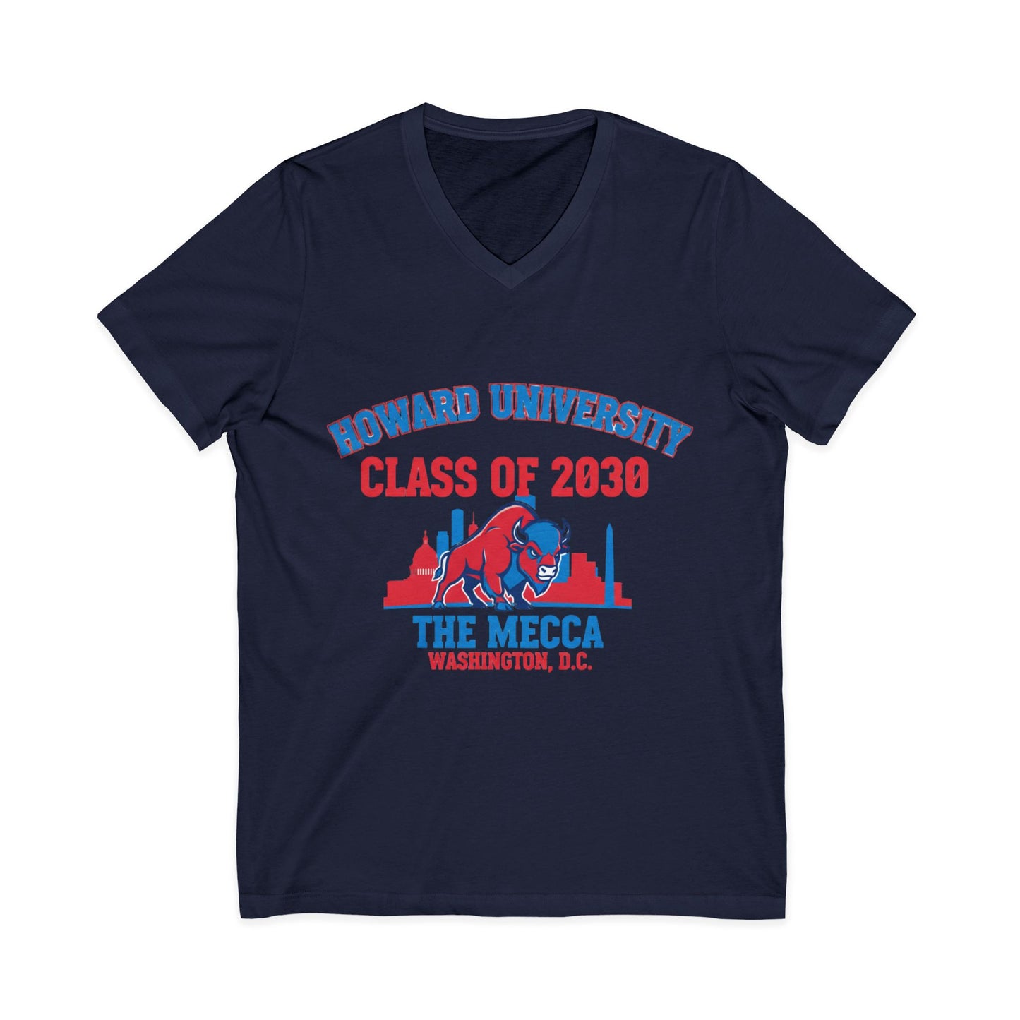 Howard University Class of 2030 Unisex V-Neck T-Shirt | The Mecca Incoming Class Tee