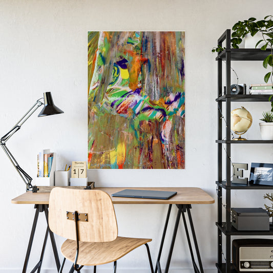 Gleaming Acrylic Abstract Poster: A Spectrum of Colorful Elegance