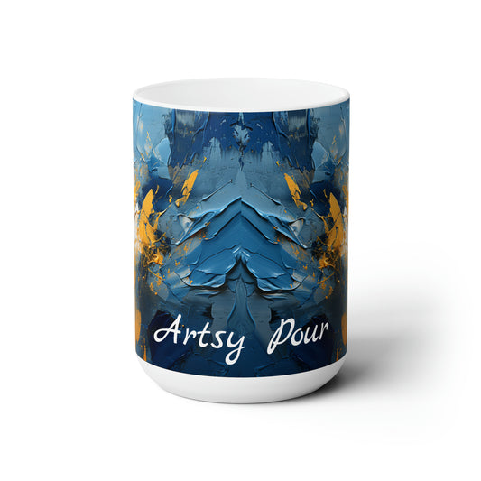 Artsy Pour Ceramic Mug 15oz
