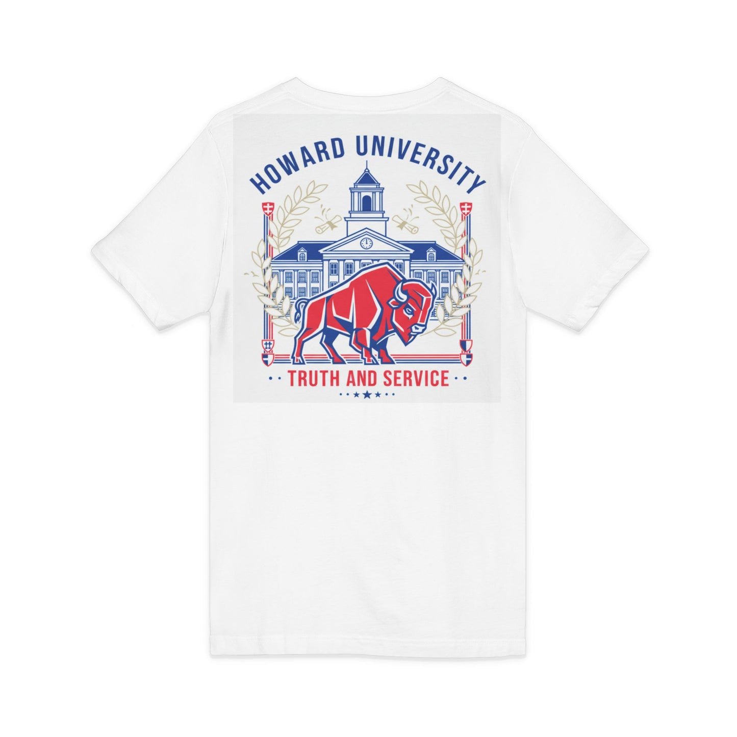 Howard University/ Truth and Service Unisex V-Neck T-Shirt 4