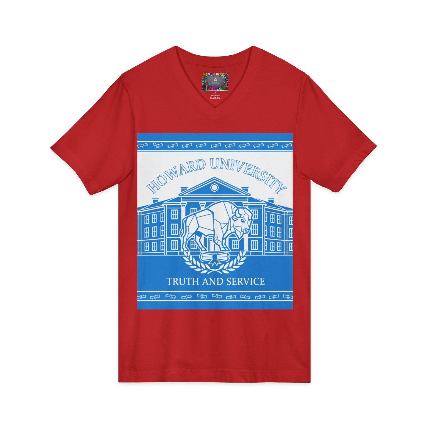 Howard University/ Truth and Service Unisex V-Neck T-Shirt