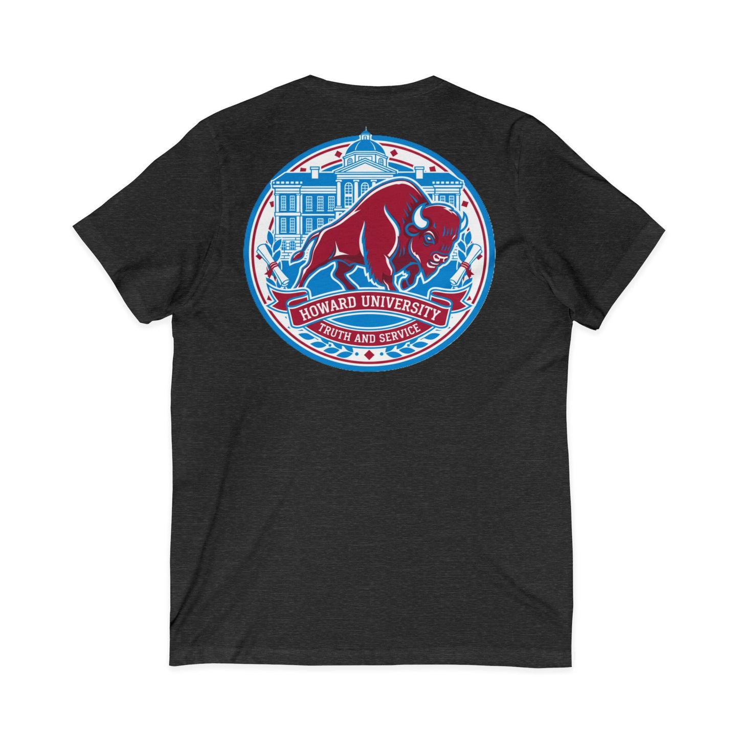 Howard University/ Truth and Service Unisex V-Neck T-Shirt 7