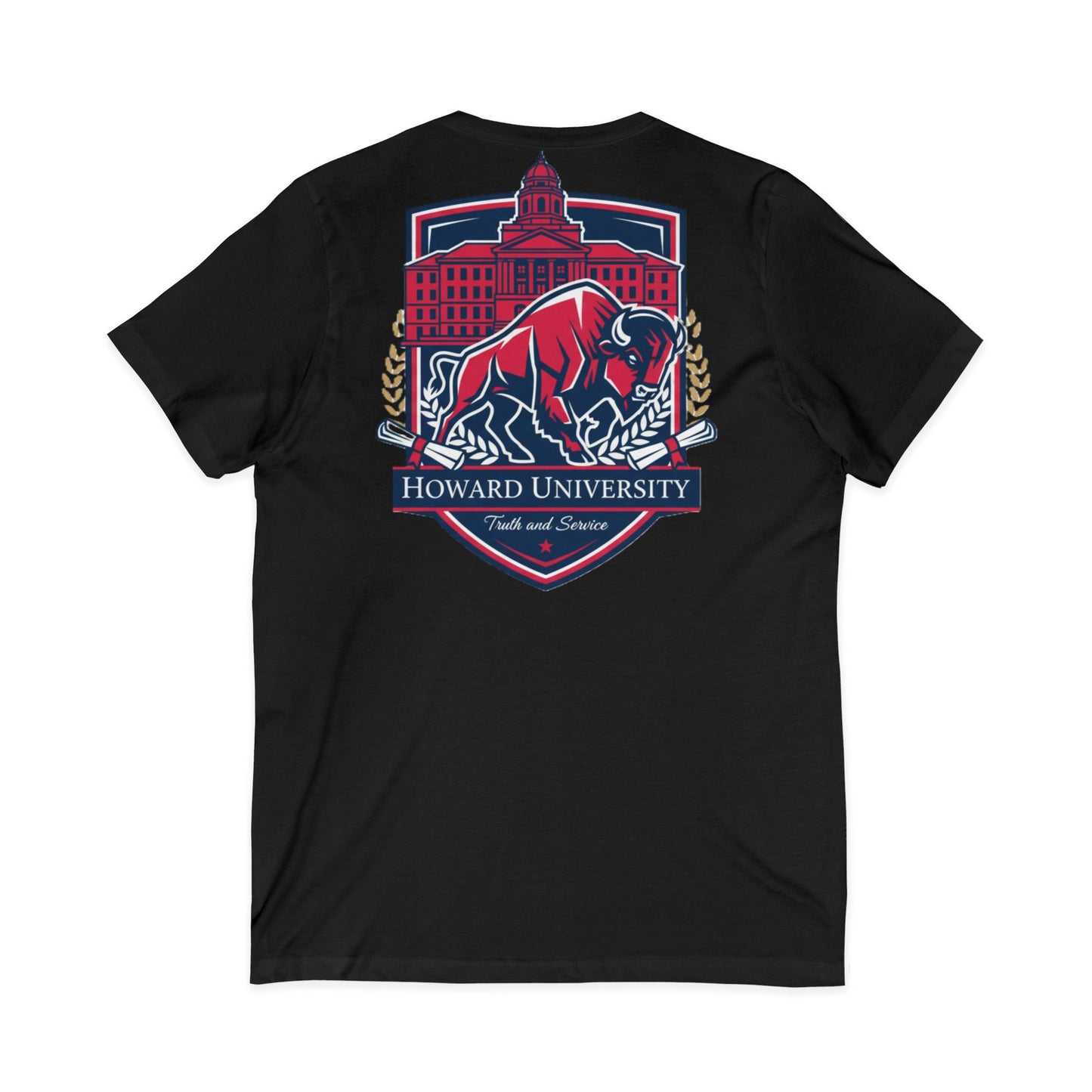 Howard University/ Truth and Service Unisex V-Neck T-Shirt 5