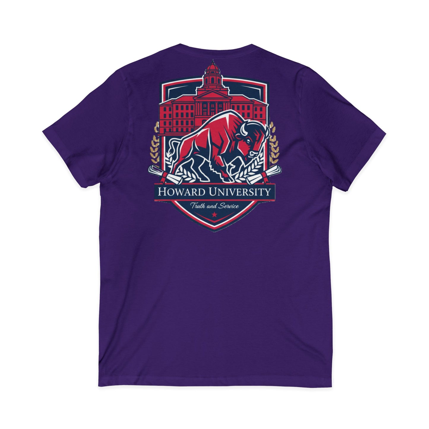 Howard University/ Truth and Service Unisex V-Neck T-Shirt 5