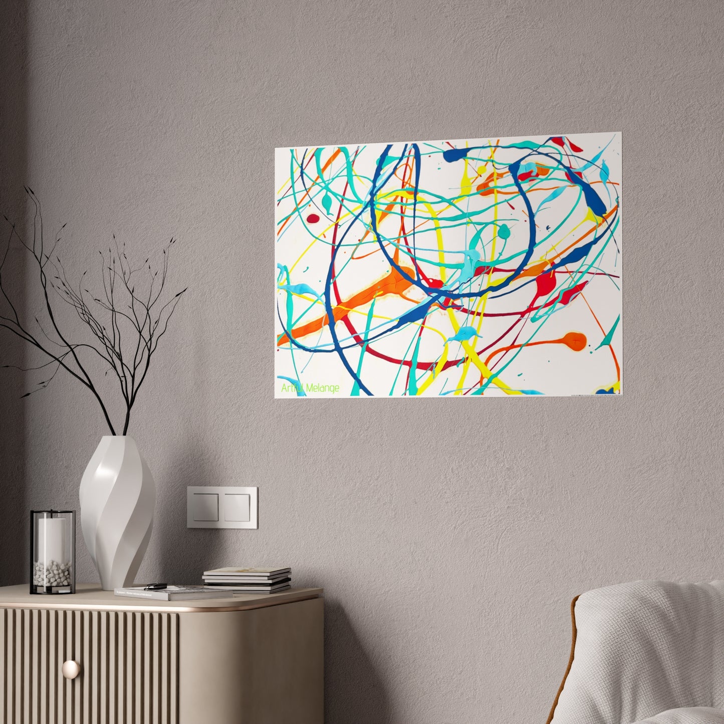 Gleaming Acrylic Abstract Poster: A Spectrum of Colorful Elegance