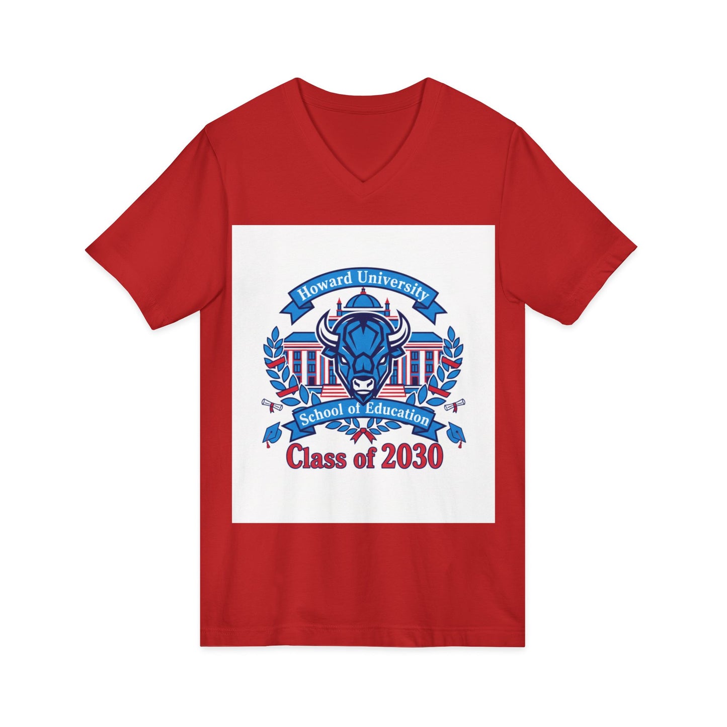 Howard University Class of 2030 Unisex V-Neck T-Shirt | The Mecca Incoming Class Tee