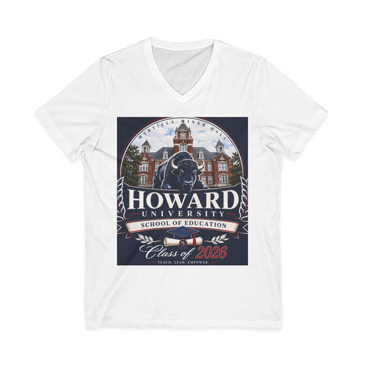 Howard University Class of 2026 Unisex V-Neck T-Shirt | The Mecca Incoming Class Tee
