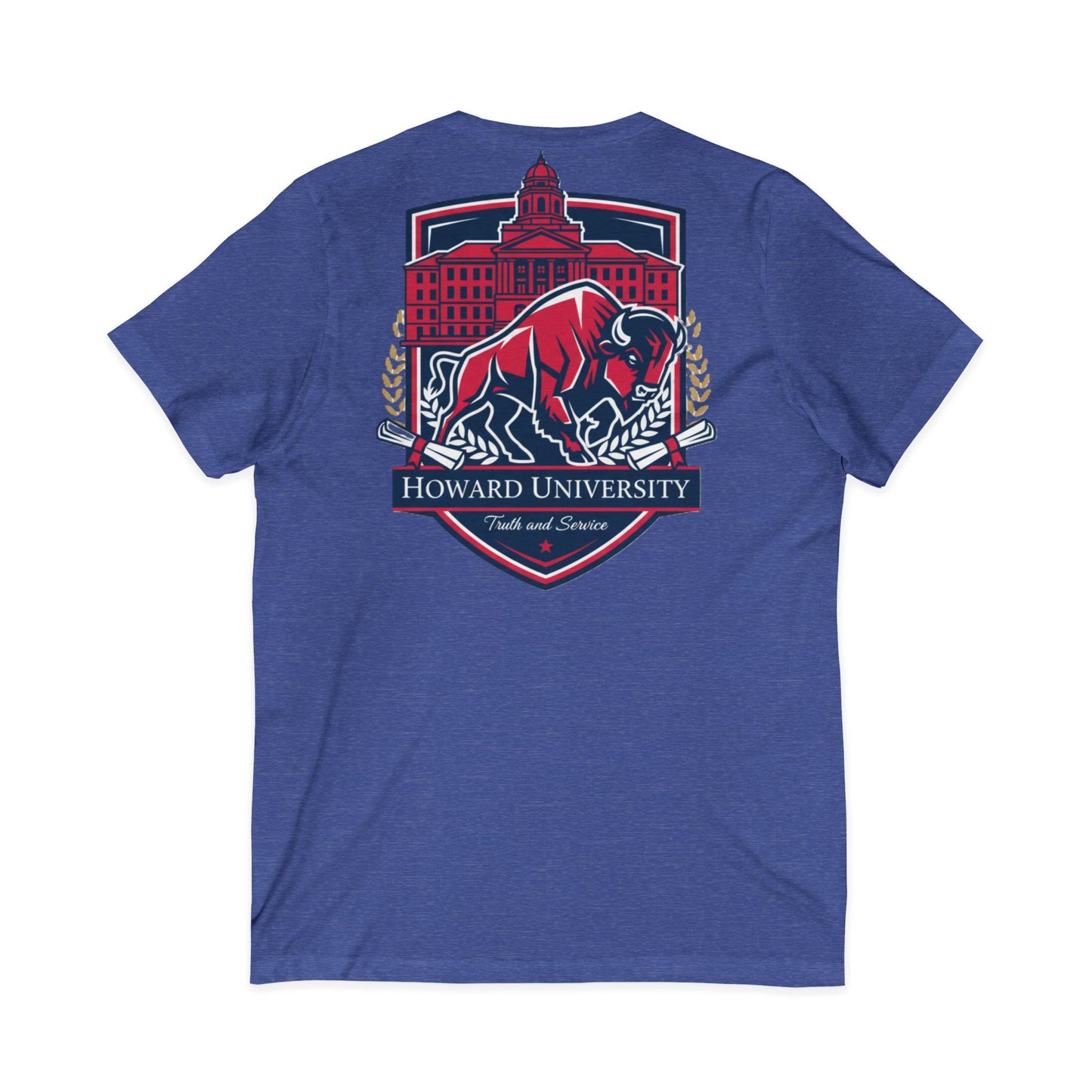 Howard University/ Truth and Service Unisex V-Neck T-Shirt 5