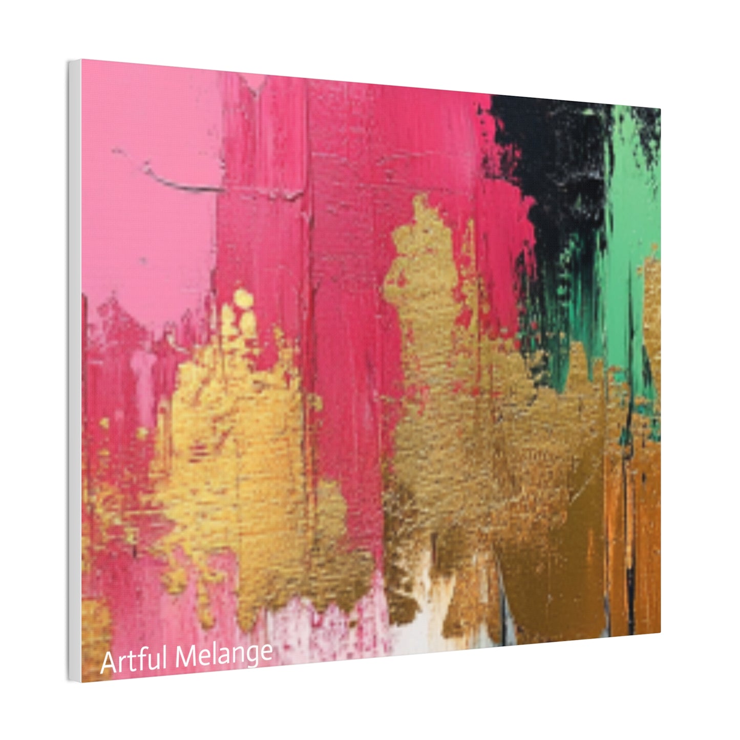 Acrylic Abstract Canvas Print - Homage to the Divine Nine/Pink Green Black and Gold 1
