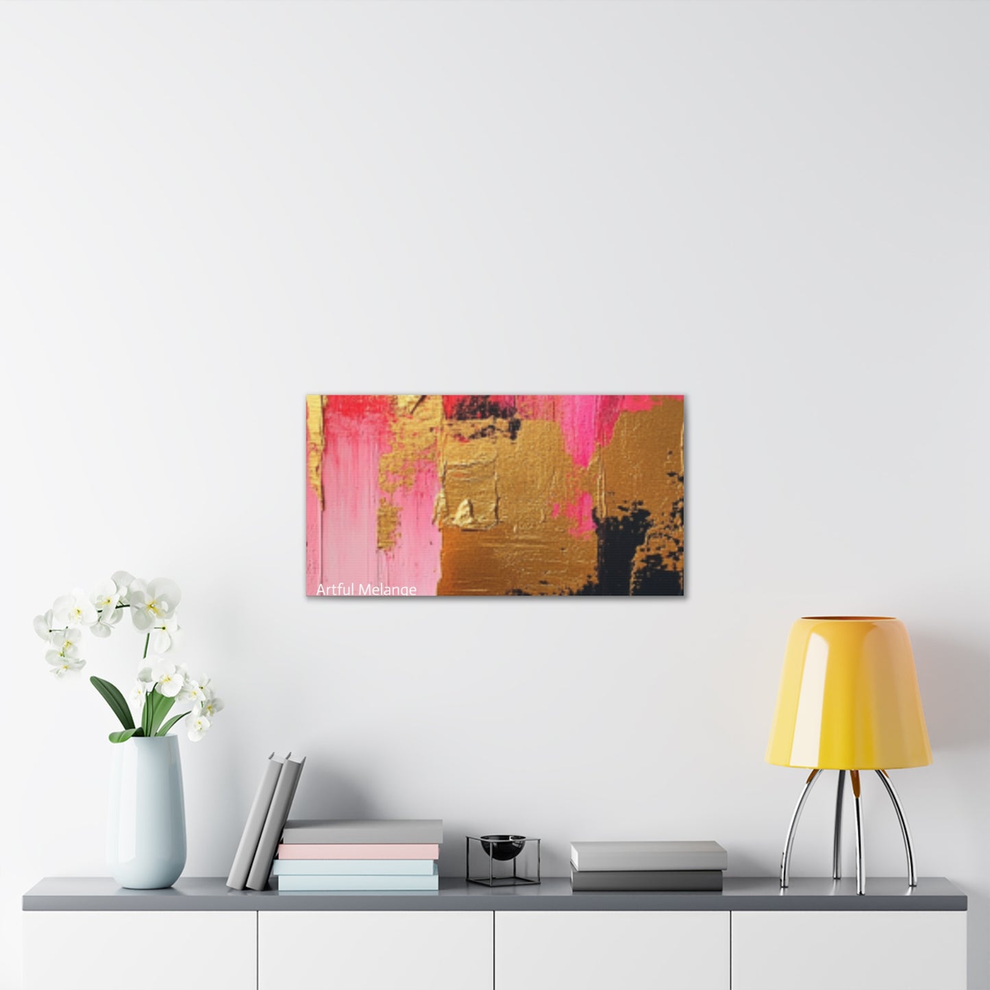 Acrylic Abstract Canvas Print - Homage to the Divine Nine/Pink Green Black and Gold 4