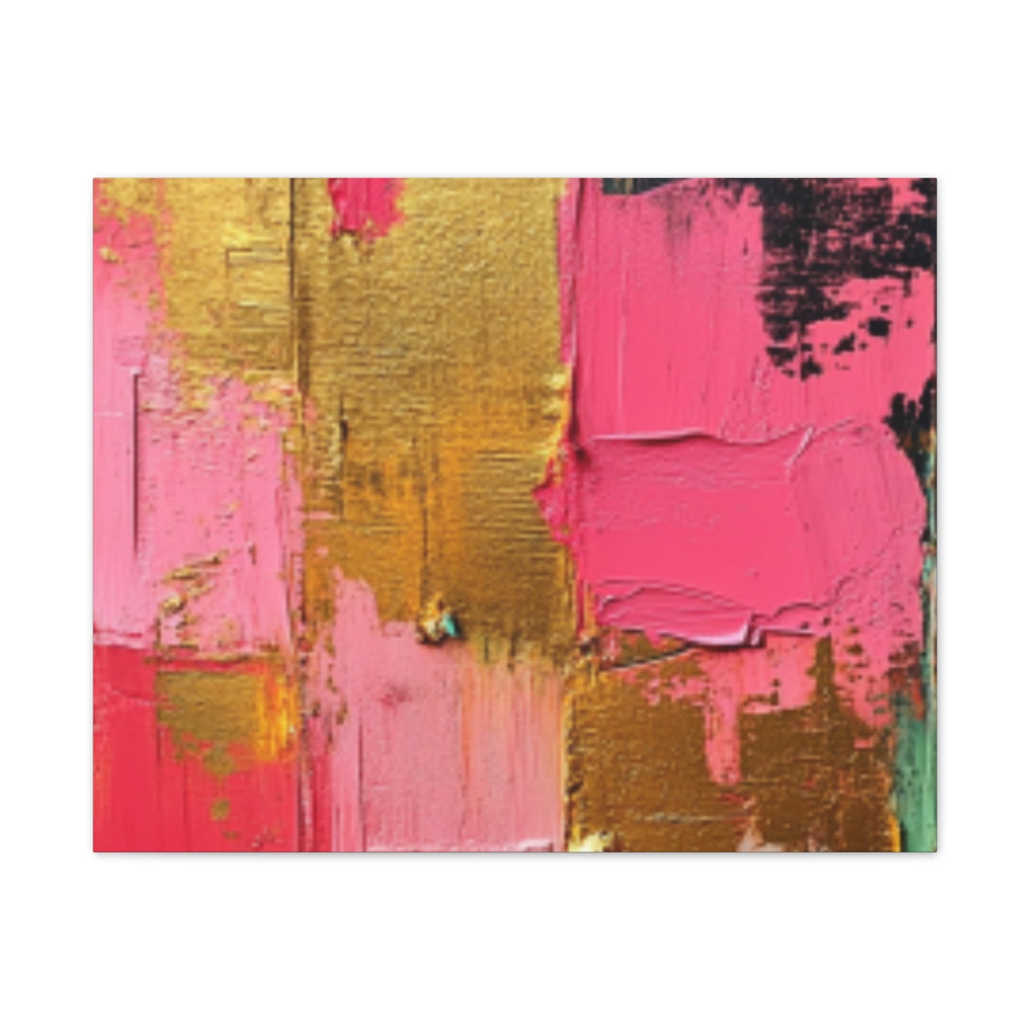 Acrylic Abstract Canvas Print - Homage to the Divine Nine/Pink Green Black and Gold 3