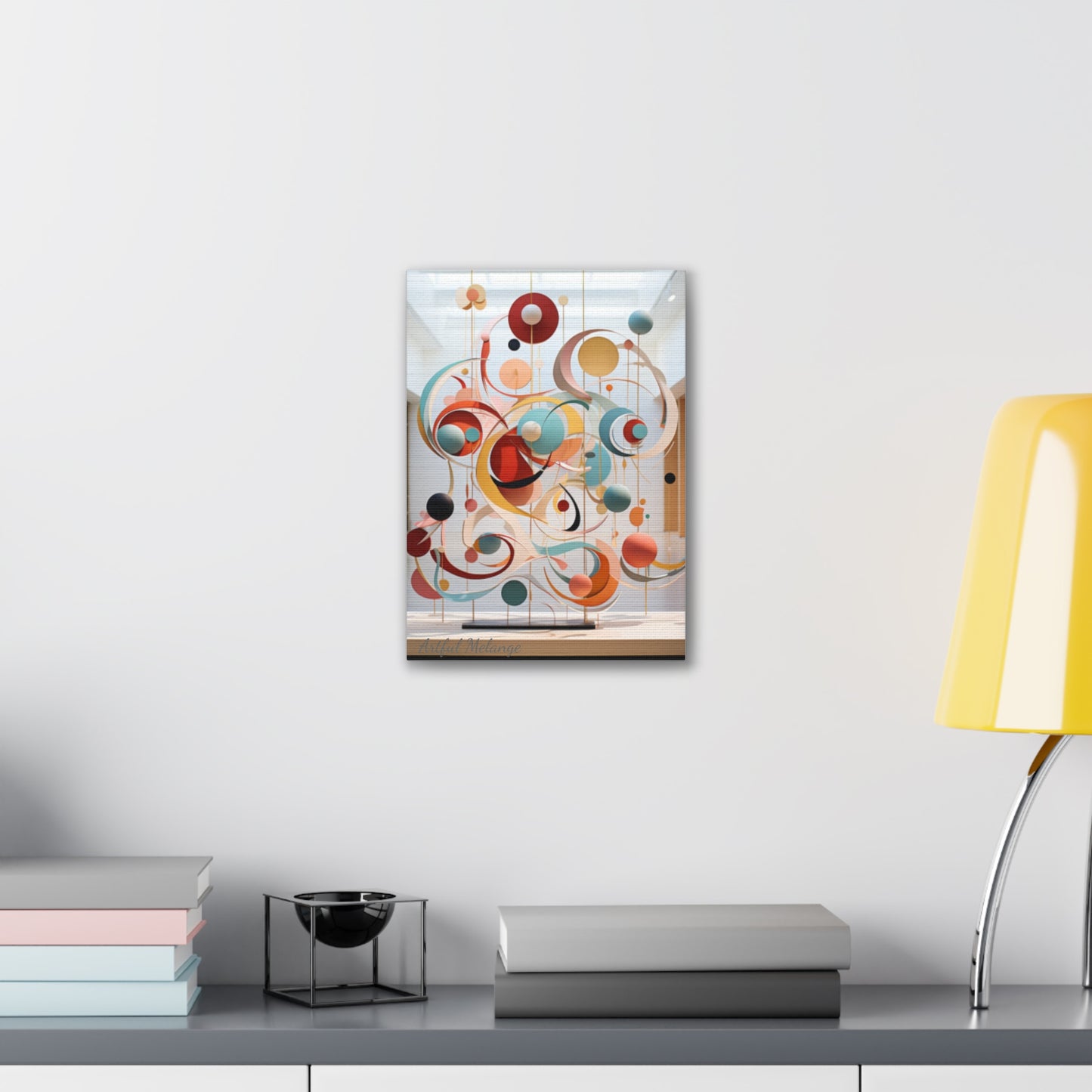 Harmony in Cyan and Peach- Graphic Print