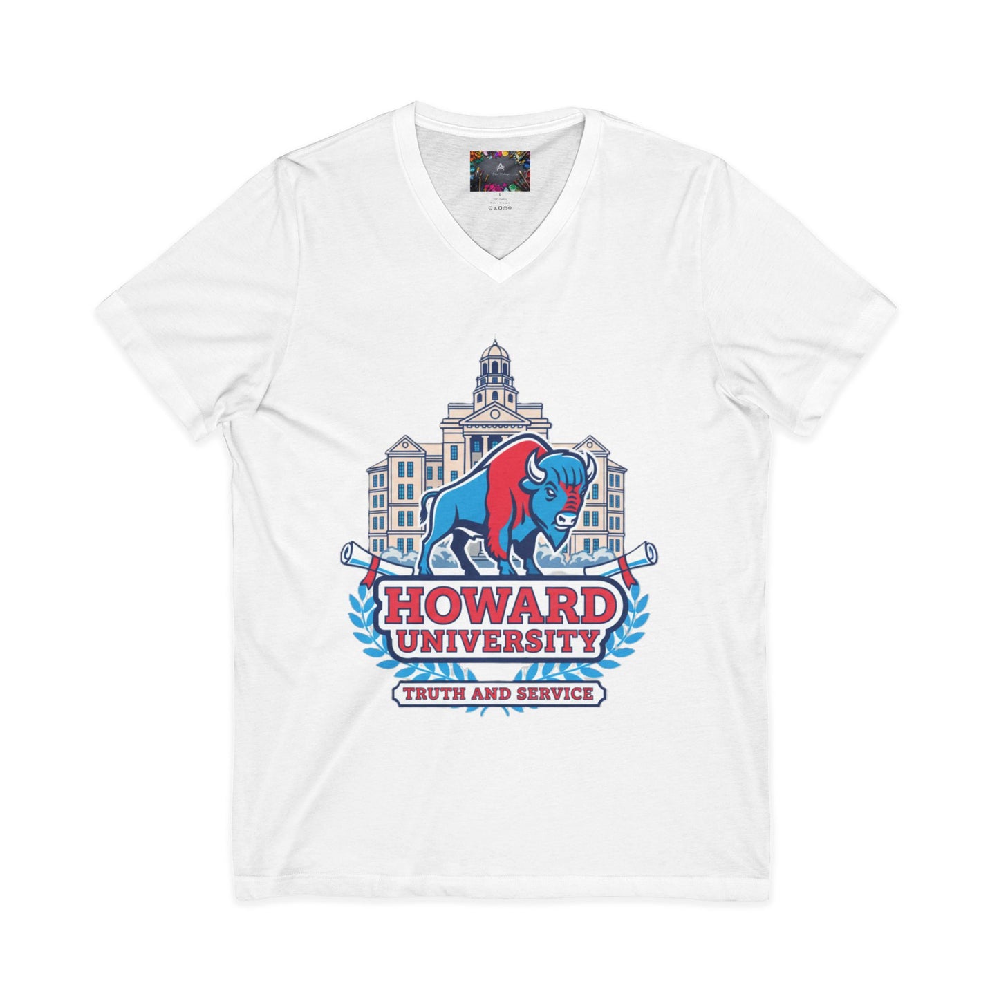Howard University/ Truth and Service Unisex V-Neck T-Shirt