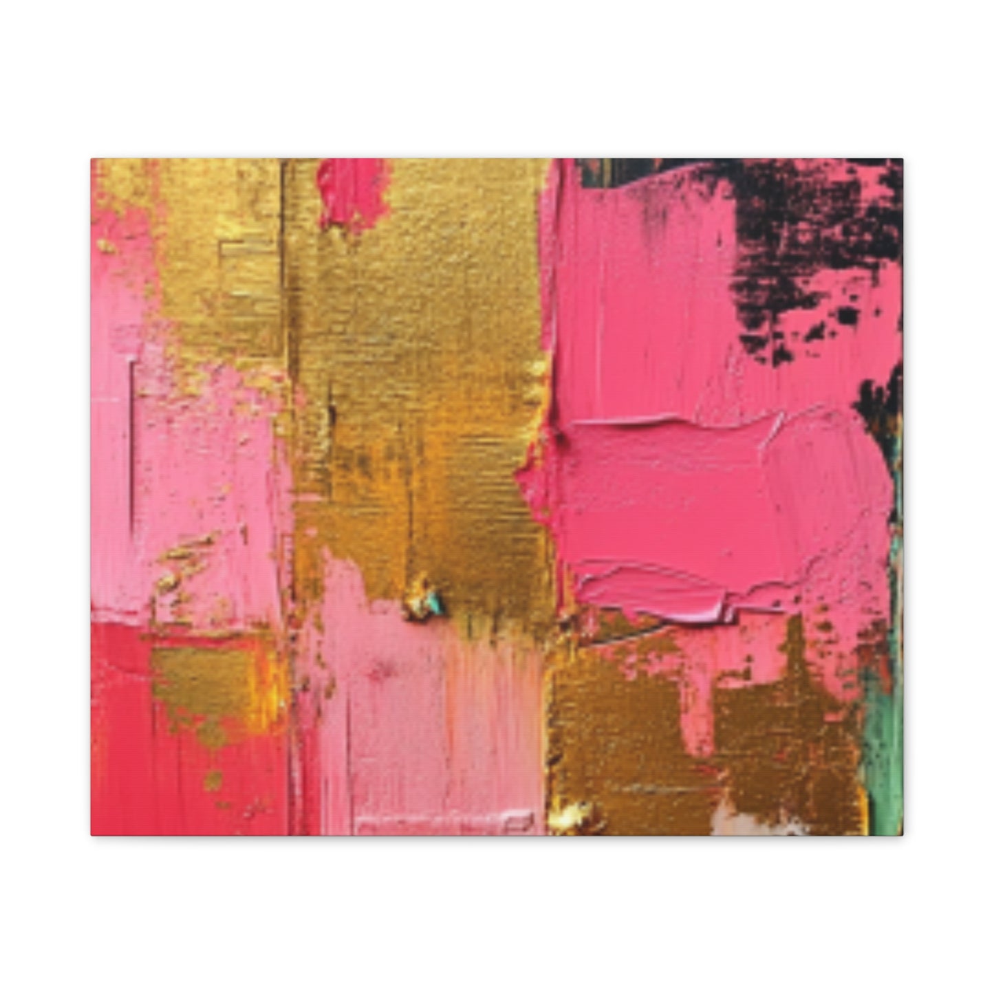 Acrylic Abstract Canvas Print - Homage to the Divine Nine/Pink Green Black and Gold 3
