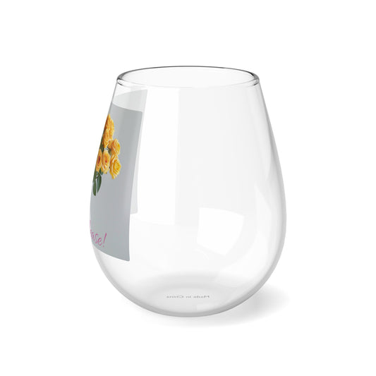 Floral Elegance Stemless Wine Glass, 11.75oz
