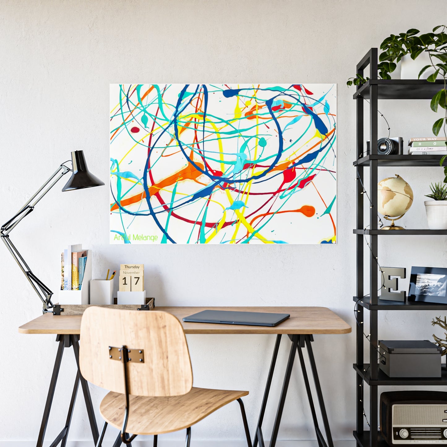 Gleaming Acrylic Abstract Poster: A Spectrum of Colorful Elegance