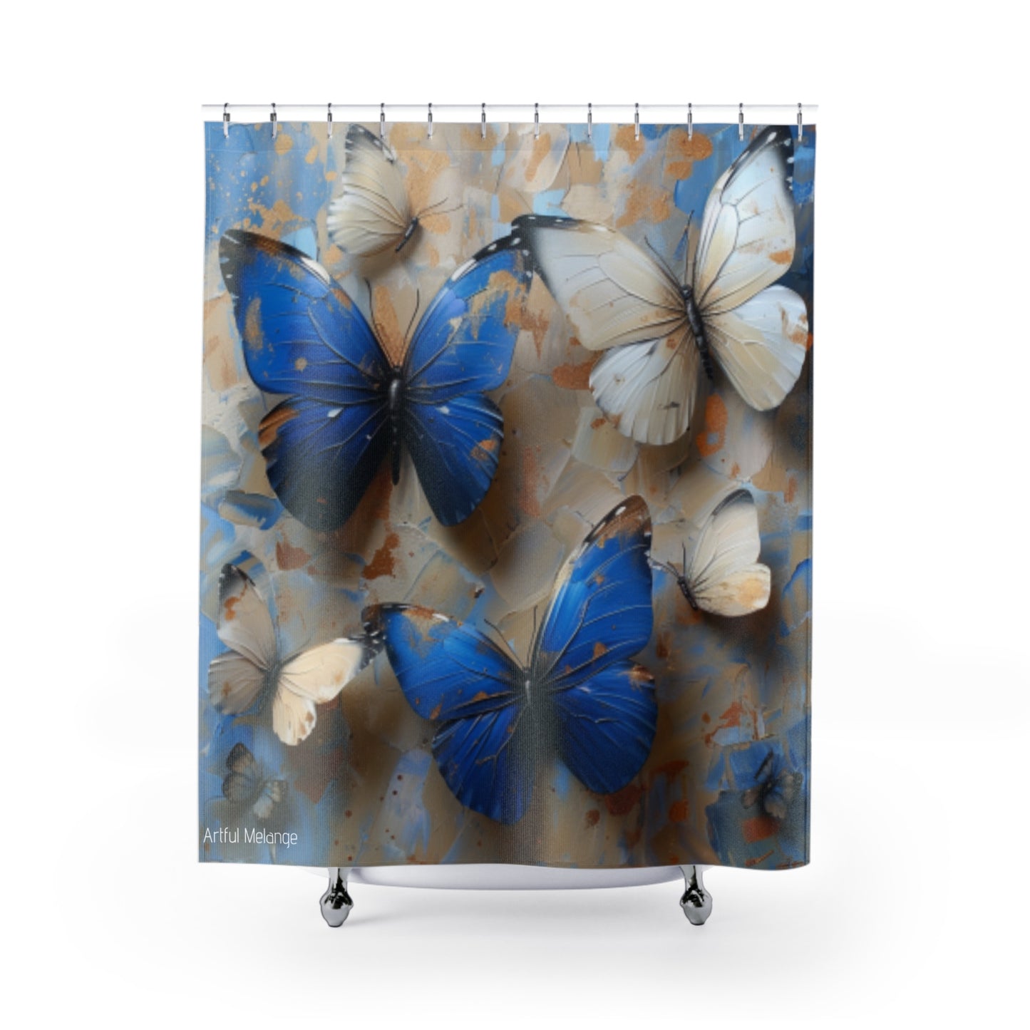 Fluttering Splendor Butterfly Shower Curtains